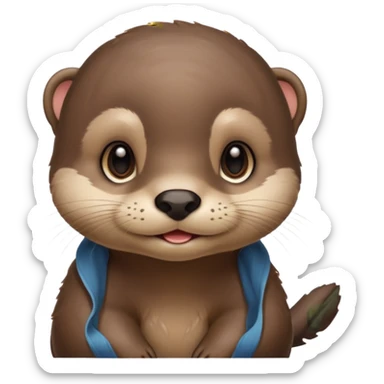 The face of a cute baby otter (little cheeks, not much hair) sticker