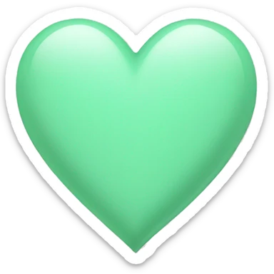 Mint green heart sticker