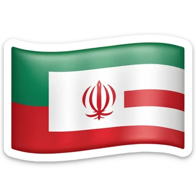 square iranian flag green white and red, green on top  whiite in middle red at the bottom sticker