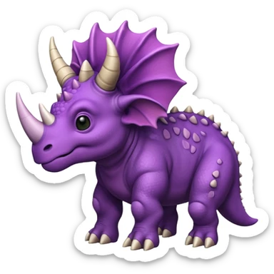 Purple Triceratops emoji sticker
