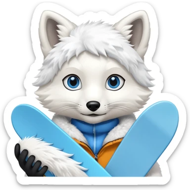 Snowboarder Arctic Fox sticker