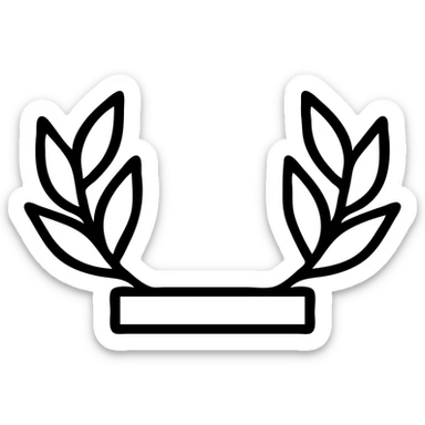 minimalist modern logo of a Greek god crown, silver, geometric shapes, clean lines sticker