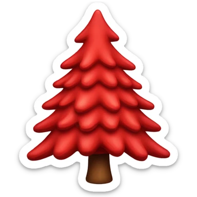 Red asthetic Christmas tree sticker