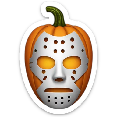 jason mask combined with a Halloween pumpkin sticker