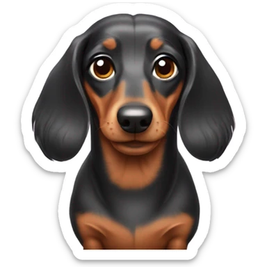 dachshund wearing a wig sticker