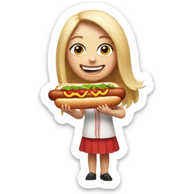 Pale Girl who loves chicago hot dogs sticker