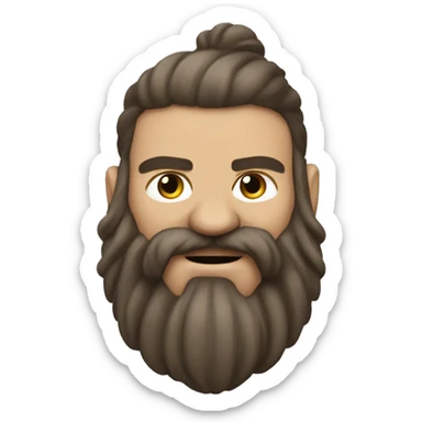 Emoji d'un nain guerrier barbu avec une hache  sticker