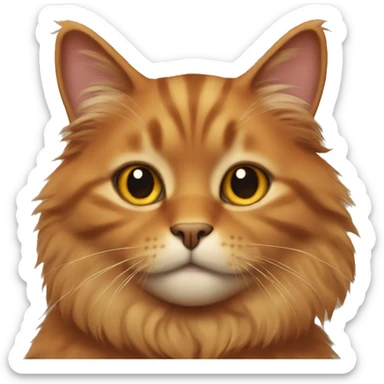 fluffy brown orange cat  sticker