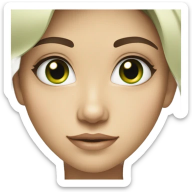 girl with black wavy hair and green eyes  sticker