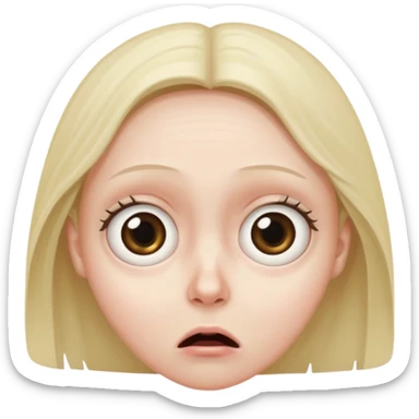 a frightened person sticker