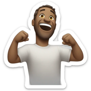 man rejoices sticker