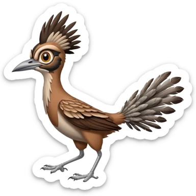 realistic roadrunner bird emoji, running sticker