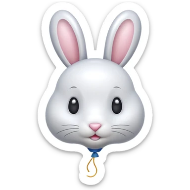 rabbit shaped flying balloons sticker