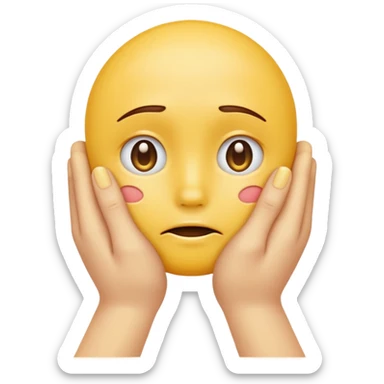 hands caressing sad emojis face sticker