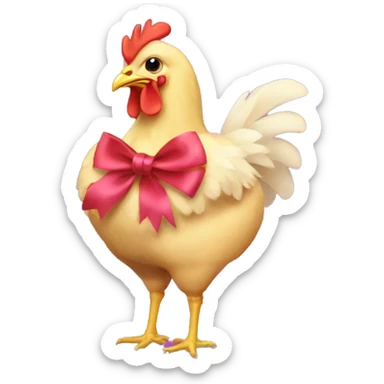 Chicken with a coquette bow  sticker