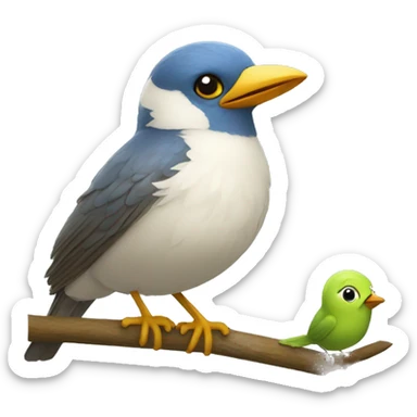 Oiseau qui fait un bisou sticker