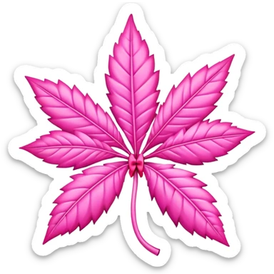 Pink marijuana leaf with pink bow sticker