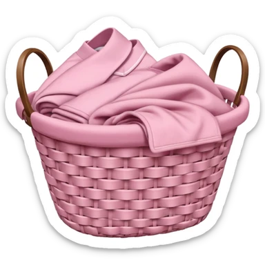 laundry soft pink clothes in a pink basket sticker