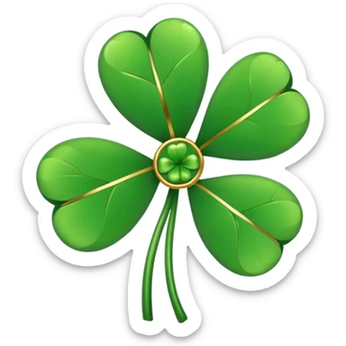 Lucky clover charm – green four-leaf clover.
 sticker