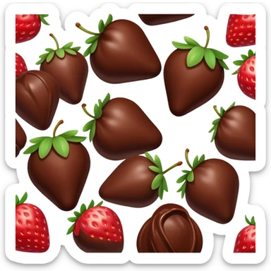 Fresas cubiertas de chocolate y decoradas  sticker