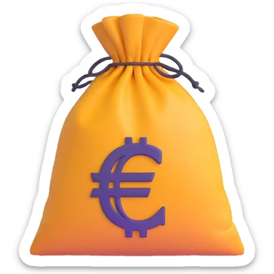 money bags with euro symbol sticker