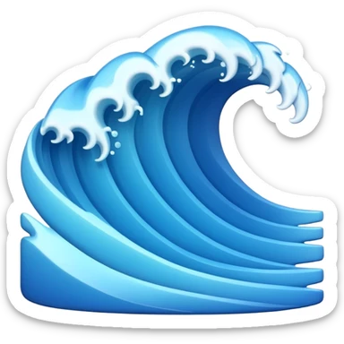 3D wave icon no background sticker