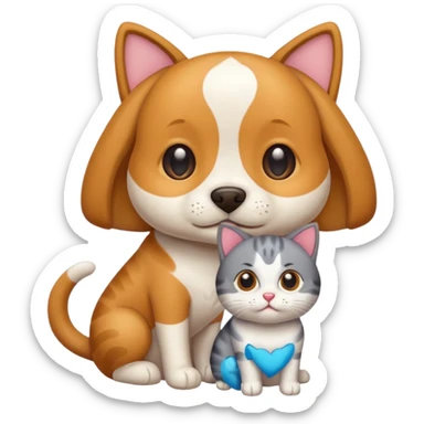 émote d'un chien et d'un chat avec un texte Ultra Premium DIrect sticker