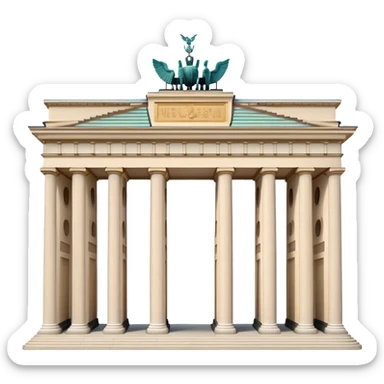 Cinematic Realistic Brandenburg Gate Landmark Emoji, depicted as the iconic neoclassical monument rendered with lifelike detail and dynamic, historic lighting. sticker