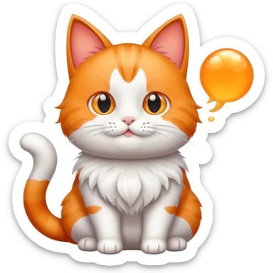make me a cartoon cat, with some kind of sign or something with W Bubble on it sticker