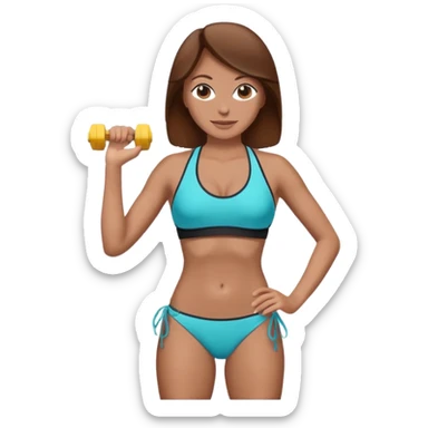  woman with brown hair, in a fitness bikini sticker