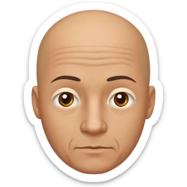 Bald man with no facial hair sticker