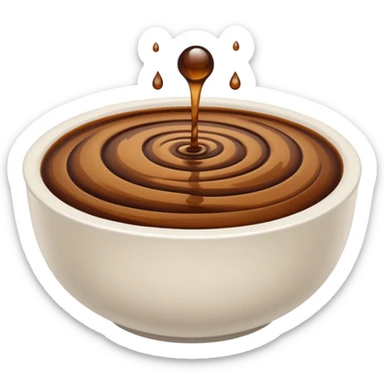 brown liquid in white bowl sticker