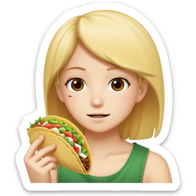 Perso d’anime qui mange un tacos sticker