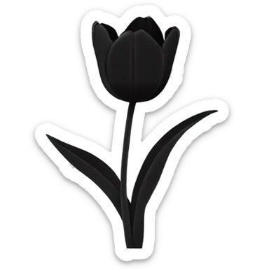 black silhouette tulip sticker