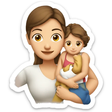 Familia mamá ypapá blanco hermana mayor hermana mediana pelo liso hermana pequeña pelo liso y masc sticker