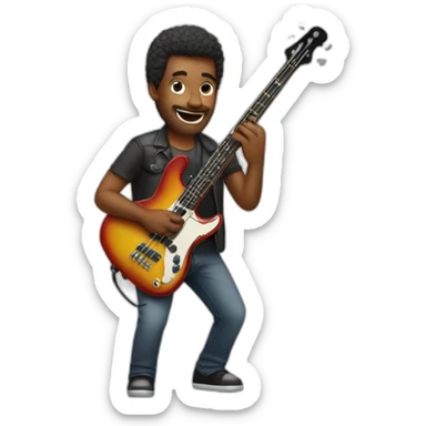 man playing bass guitar sticker