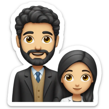 Jewishgirl with ophthalmology Doctor tall Arabic boy with beard sticker