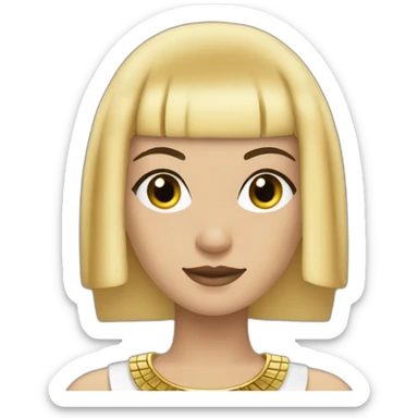 Cleopatra with blonde hair and white skin sticker