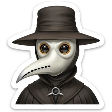masked person venice plague doctor sticker