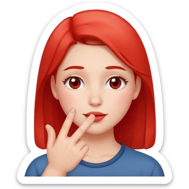 blushing with fingers sticker