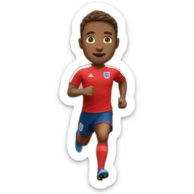 English soccer player running in red kit sticker