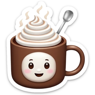 Hot chocolate with marshmallows sticker