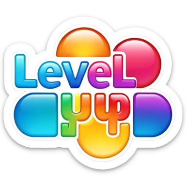 A sticker saying level up  sticker