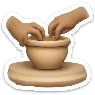 hands on pottery wheel sticker