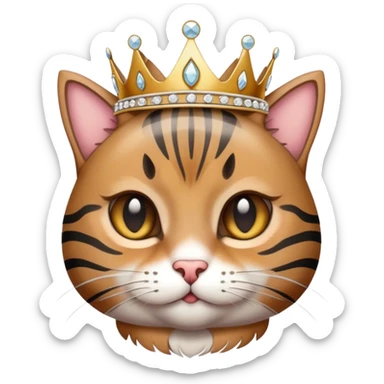 tabby cat wearing a tiara  sticker