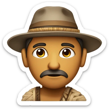 hombre de la cultura nazca con expresión de tristeza  sticker