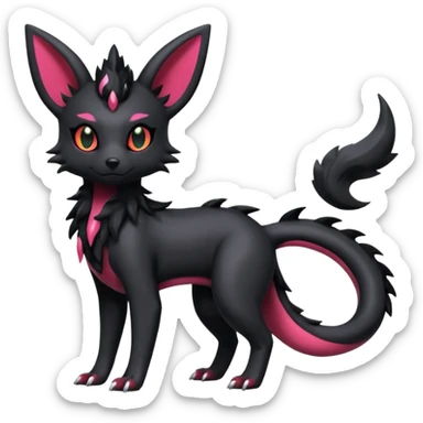 Shiny Dark Edgy Gothic Gloomy Futuristic Salandit-Umbreon-Shaymin-Delcatty-Hybrid (Full body) sticker
