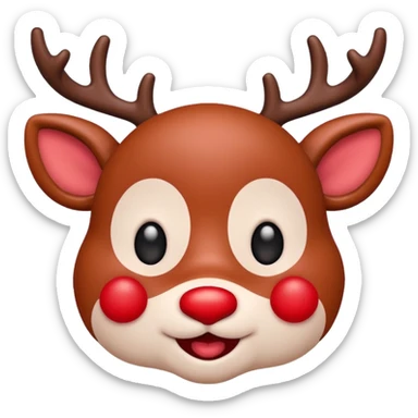 Rudolph cute face emoji for slack simple sticker