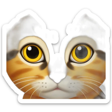 cat orange yellow sticker