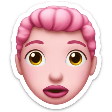 pink kiss mark sticker